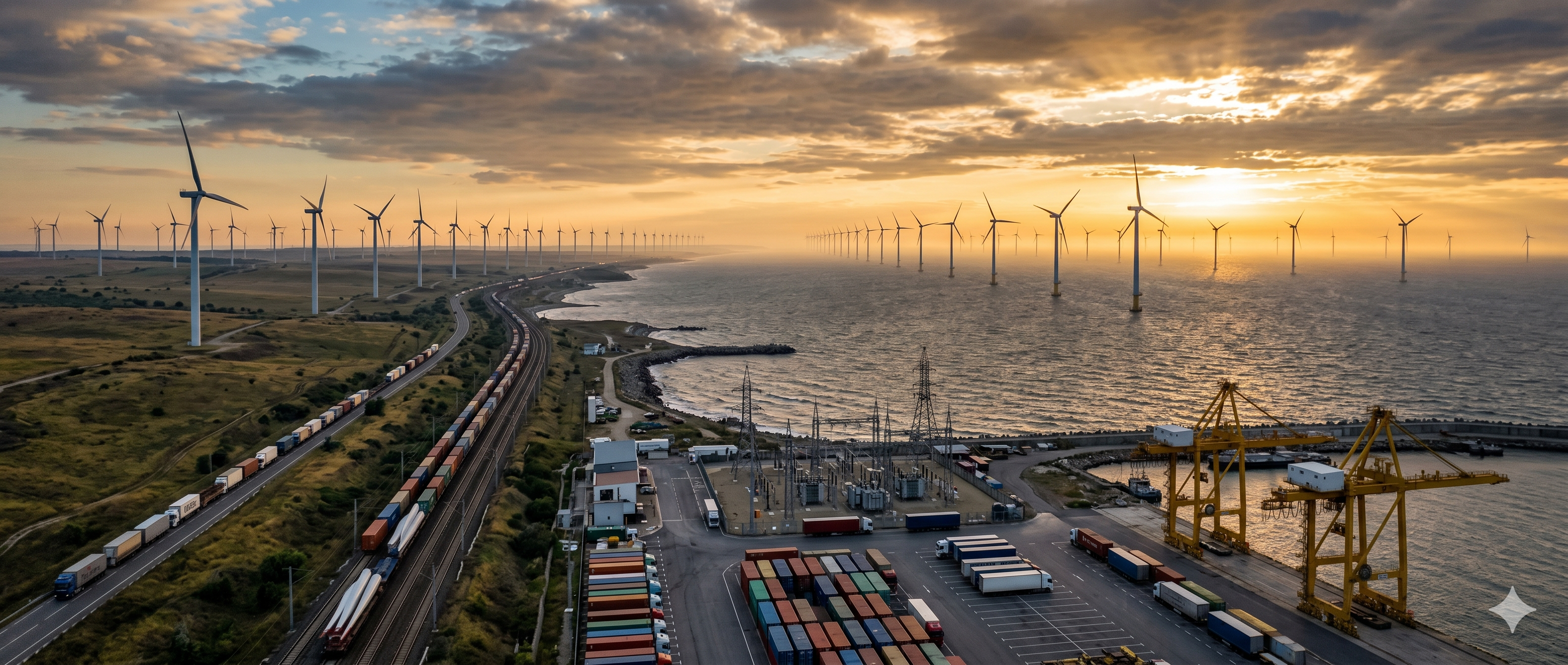 Wind-farm corridor along the Black Sea